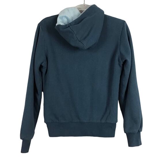 North Face Insulated Heavy Fur Lined Zip Reversible Jacket Coat Shady Blue sz S - Picture 3 of 16